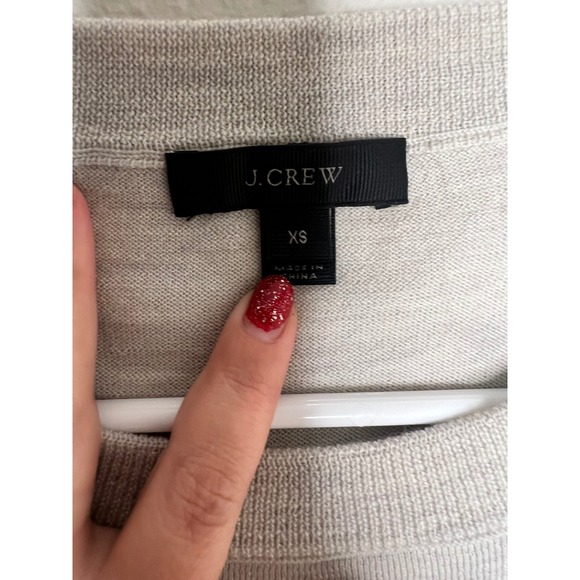J. Crew Merino Wool 3/4 Sleeve Sweater Light Gray XS - Picture 2 of 8